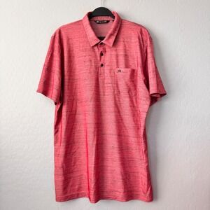 Travis Mathew Polo Shirt Mens XXL Red Heathered Short Sleeve Golf Casual